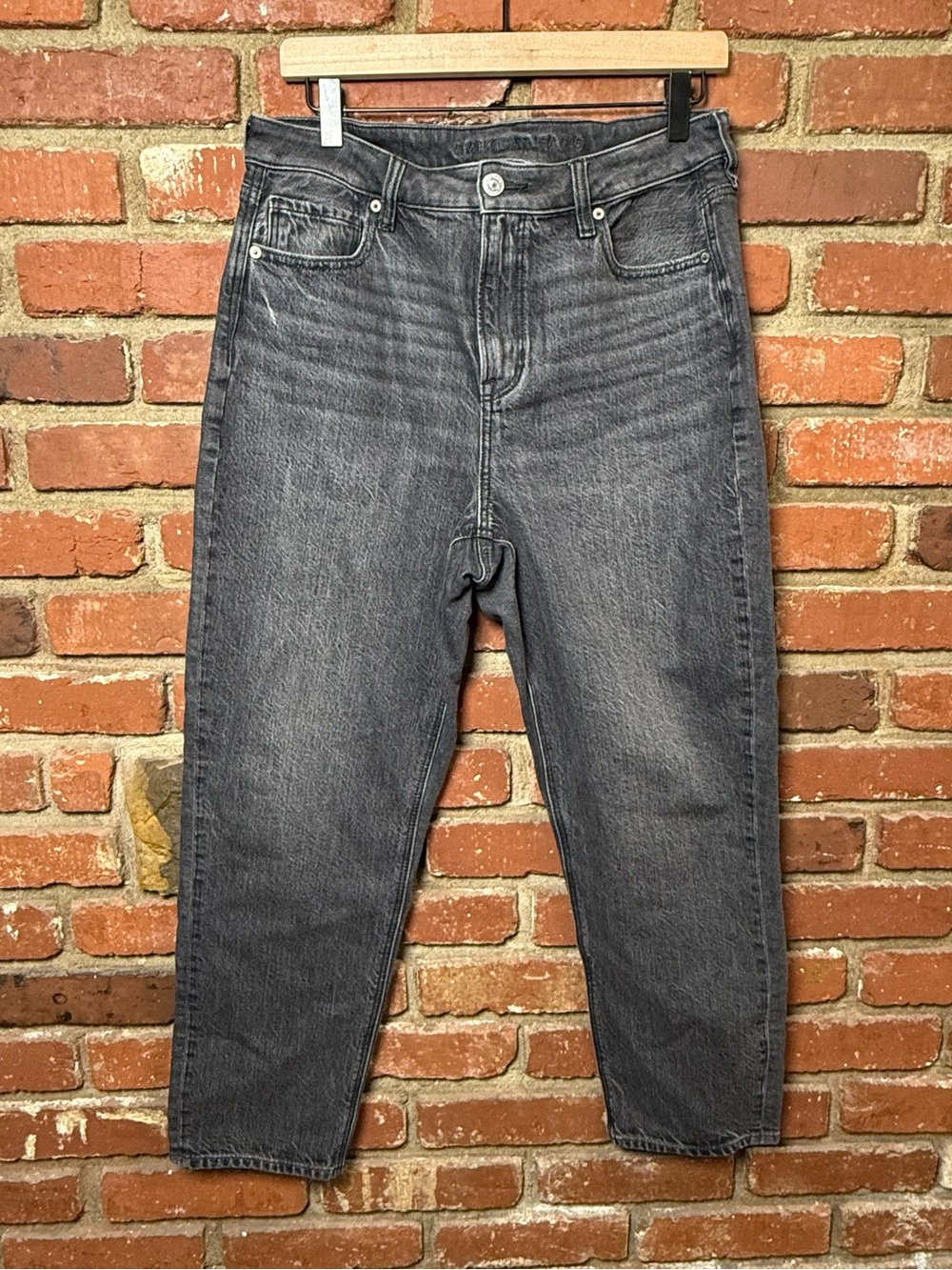 American Eagle Strigid Womens 10 Short Black Straight‎ Leg Jeans Stretch Denim